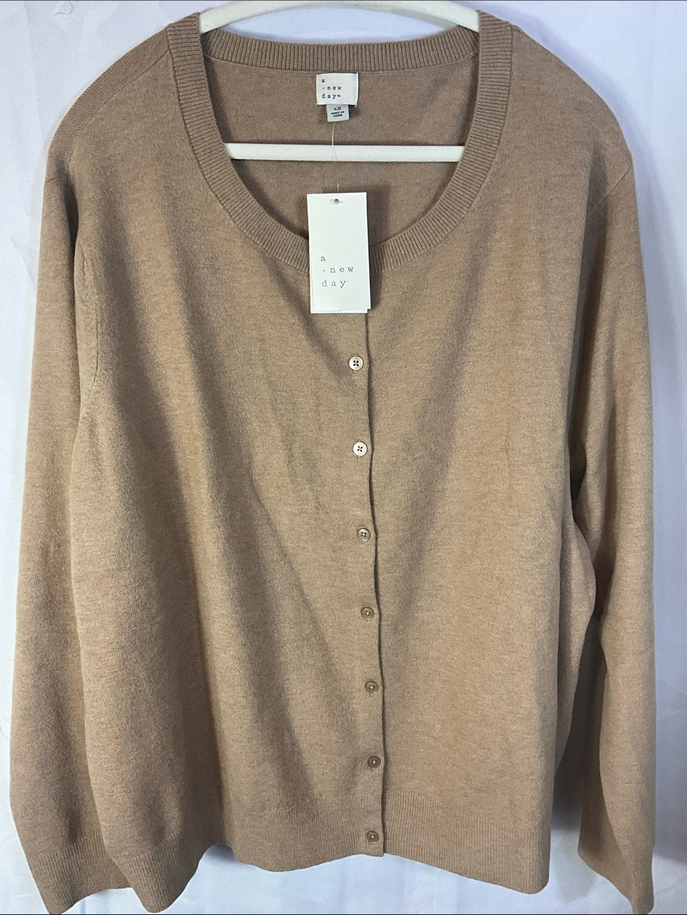 a new day Brown Button-Up Cardigan Size 4X